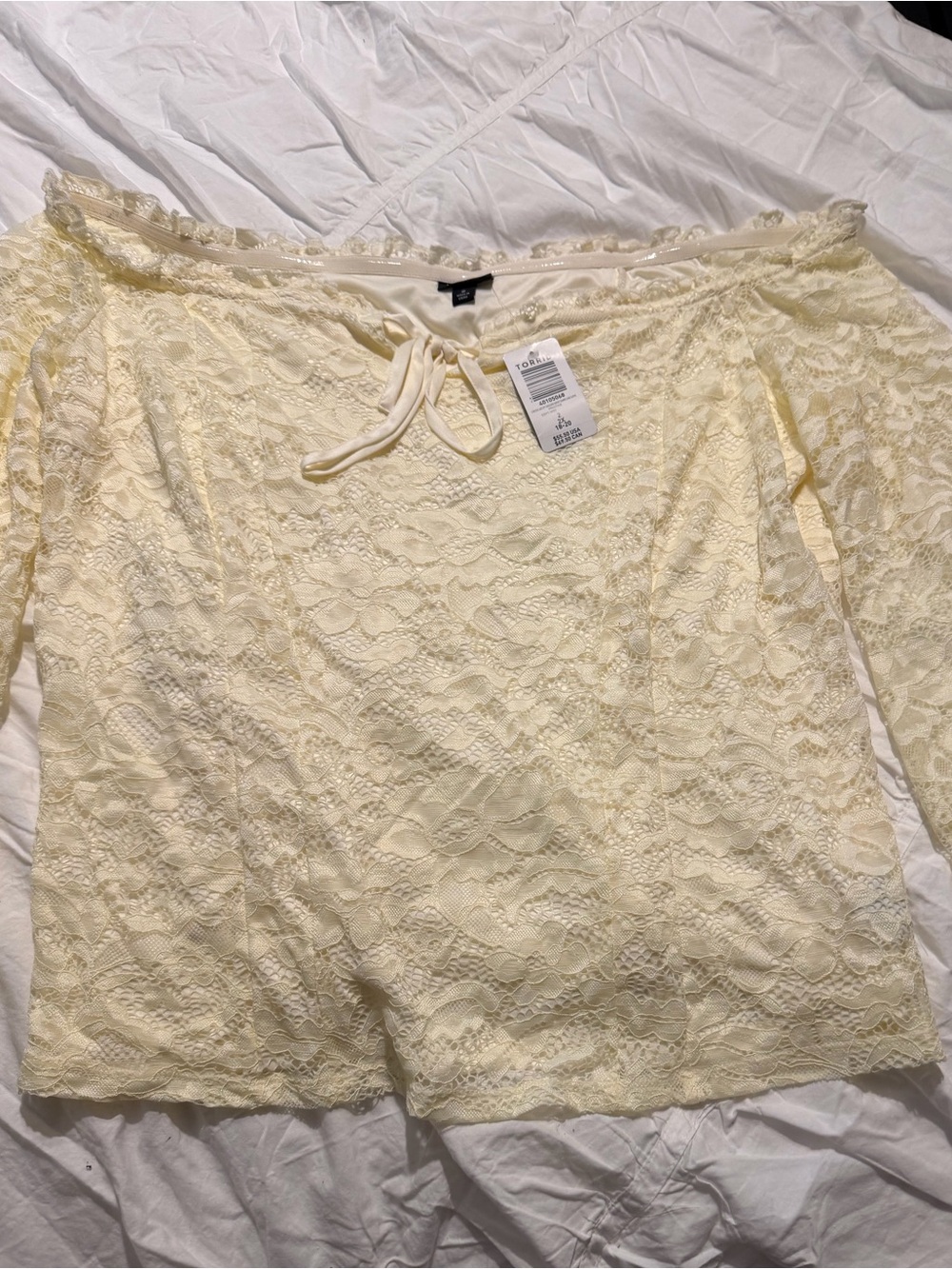 torrid Cream Lace Off-Shoulder Blouse
